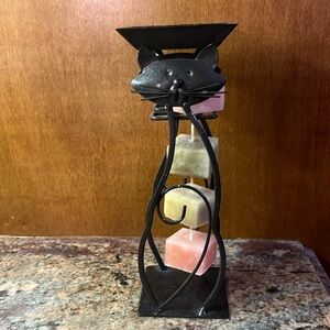 Too Hot to ship!! Antique Cat Tower with a 1.5” X 1” Candle on a rope.